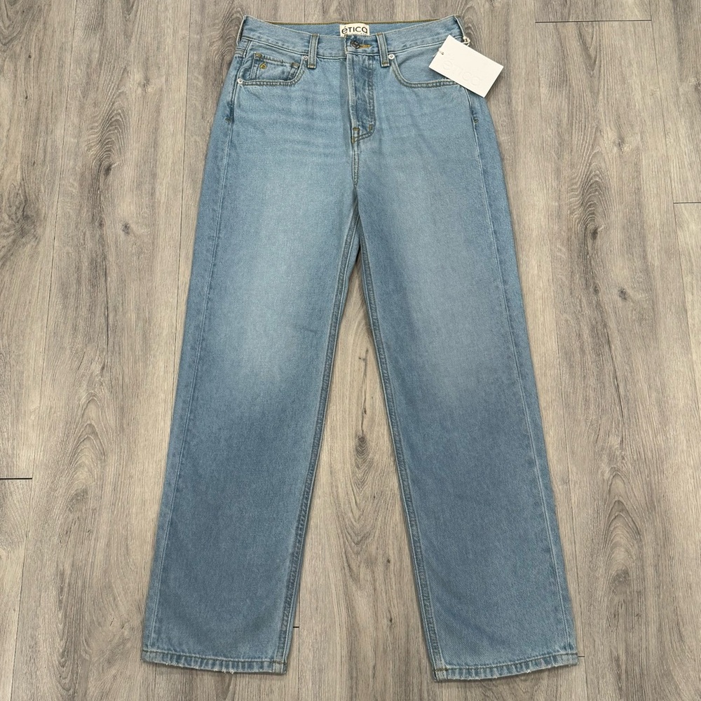 Etica Casual Sky Blue Denim Tyler High Rise Straight Leg Jeans